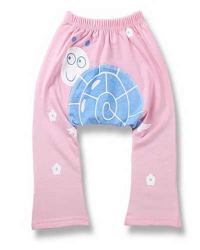 kids cartoon pants pink color with white and blue pattern - Click Image to Close